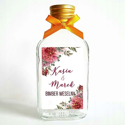 Buteleczka piersióweczka upominek dla gosci kwiaty