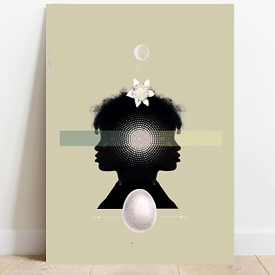 plakat portret kobiety narodziny